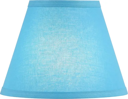 Miniatura 2 de Aspen Creative 58915 Pantalla de lámpara de construcción UNO de forma Imperio con tapa dura de transición en color azul celeste, 9" de ancho