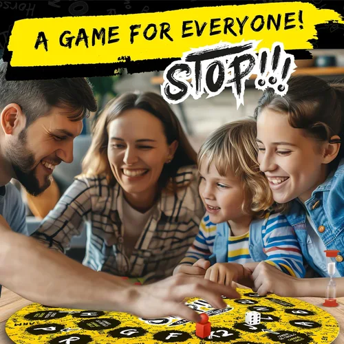 Miniatura 9 de RONDA Juego de mesa Stop para familiares y amigos, incluye carpetas de tablero de juegos, lápices, bloc de notas, categoría, tarjetas, juego