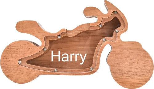 Miniatura 9 de Alcancía de madera personalizada, alcancía creativa con forma de animal, decoración personalizada para el hogar, regalos de cumpleaños de Navidad Oso