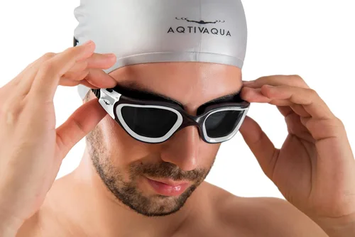 Miniatura 13 de AqtivAqua DX - Gafas de natación con visión amplia para adultos, hombres y mujeres, antiempañamiento y sin fugas Gafas blancas + funda negra