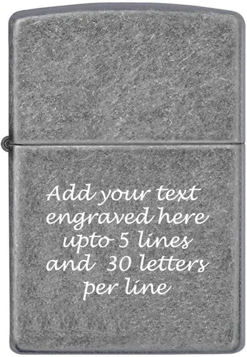 Miniatura 10 de Encendedor de aceite personalizado ZIPPO clásico a prueba de viento grabado (hielo negro)