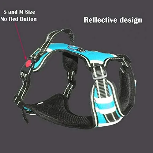 Miniatura 6 de Collar de cinturón ajustable a juego, suministros de entrenamiento reflectante para mascotas, arnés de nailon para perros grandes sin tensión