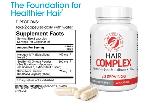 Miniatura 2 de Silver Fern Suplemento para el cabello complejo capilar – Cada botella contiene un suministro de polvo para 30 días – 1 botella