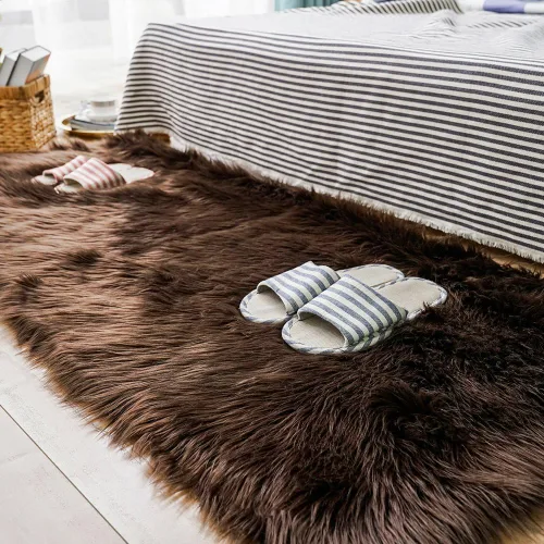 Miniatura 60 de Carvapet - Tapete suave de cuero sintético de oveja, lanudo y lujoso, grande (para decorar habitación), lado de la cama, dormitorio, sala de estar