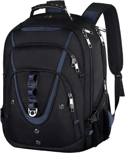 Miniatura 12 de Mochila para portátil de 18.4" para hombres, mochila extra grande de 55L-60L para laptops de juegos con puerto de cargador USB, aprobada para vuelos