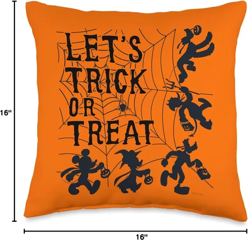 Miniatura 4 de Disney Mickey and Friends Trick or Treat - Almohada naranja para Halloween, 16.0 x 16.0 in, multicolor