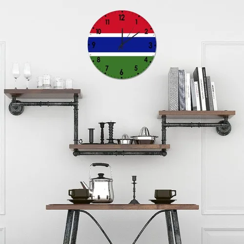 Miniatura 871 de Cheyan Reloj de pared con bandera de Canadá de 12 pulgadas, silencioso, sin tictac, de PVC, funciona con pilas, reloj redondo decorativo, regalo