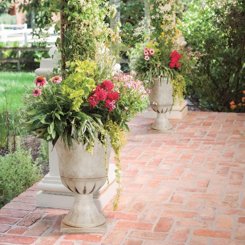Miniatura 4 de Worth Macetas de plástico para jardín para plantas al aire libre, árbol de 22 pulgadas de alto, paquete de 2 macetas redondas clásicas de resina