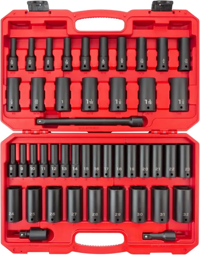 Miniatura 9 de TEKTON Juego de llaves de impacto de 6 puntos poco profundas de 1/2 pulgada con funda, 23 piezas (0.394-1.260 in) SID92322 Sólo herramienta
