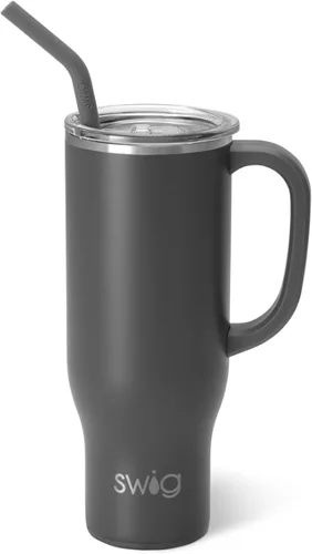 Miniatura 10 de Swig Life Mega Taza de 30 oz, Vaso de 30 oz con Asa y Pajita, Compatible con Portavasos, Apto para Lavavajillas, Vaso Aislado Extra Grande, Botella