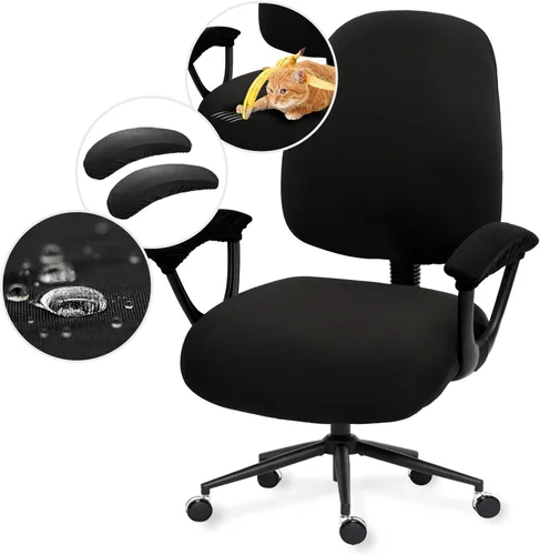 Miniatura 96 de Fundas elásticas para asiento de silla de oficina de escritorio - Funda universal de spandex para silla de computadora - Fundas removibles lavables