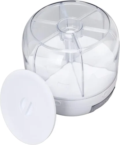 Miniatura 9 de Contenedor de almacenamiento de cereales y cereales de 13.2 libras, dispensador redondo giratorio de 360°, organizador de cocina de 6 compartimentos