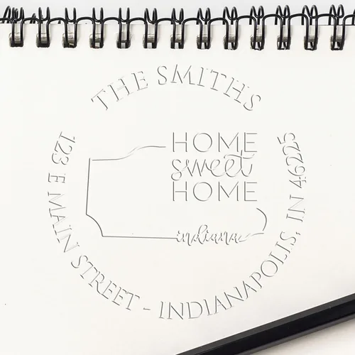 Miniatura 141 de Sello en relieve de dirección personalizado para nuevos propietarios de viviendas, sello redondo de 1-5/8 para dirección de casa, estampado