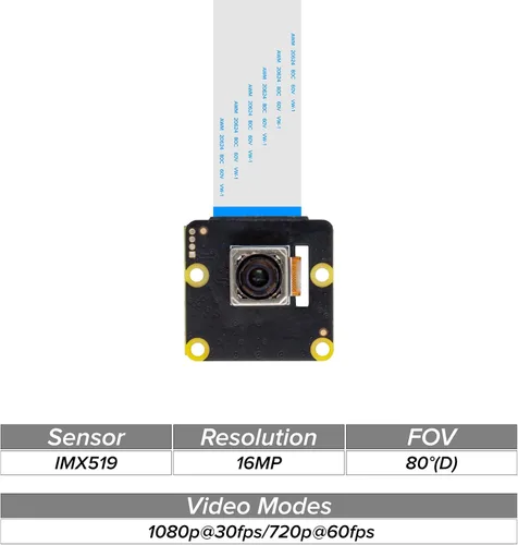 Miniatura 2 de UCTRONICS Módulo de cámara Raspberry Pi de 16MP, cámara de enfoque automático IMX519 PDAF y CDAF para Raspberry Pi 5, 4, Zero 2W