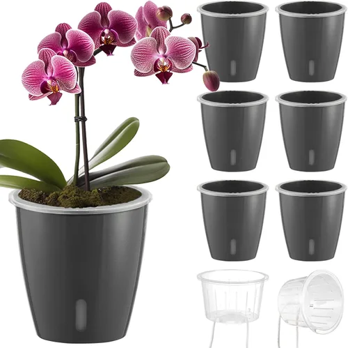 Miniatura 11 de Macetas de riego automático para plantas de interior, paquete de 16 macetas de riego automático con orificios de drenaje, macetas pequeñas