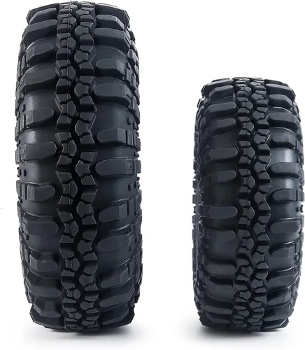 Miniatura 5 de RC-Hub - 4 neumáticos de goma de 2.2 pulgadas, neumáticos de rueda Beadlock OD 5.394 in con espuma para 1/10 Axial Wraith 90048 RR10 RC Crawler