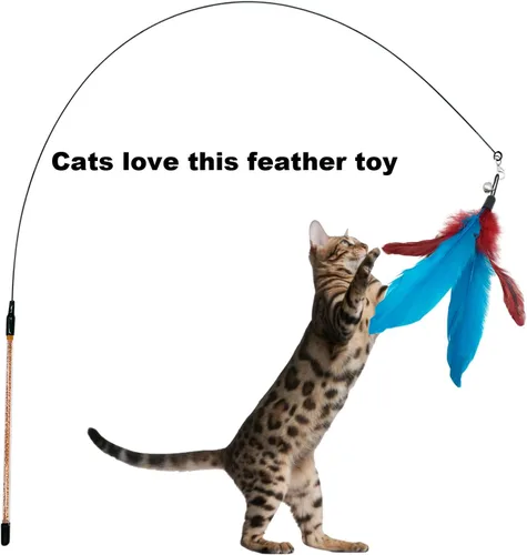 Miniatura 5 de CATENESS Recambios de juguetes de plumas para gatos, 10 piezas de repuesto para gatos