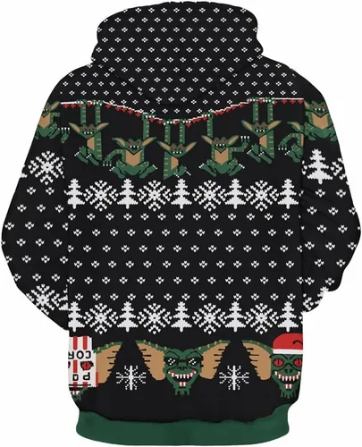 Miniatura 2 de Grace's Secret - Sudadera fea de Navidad estampados 3D unisex con capucha y bolsillo canguro