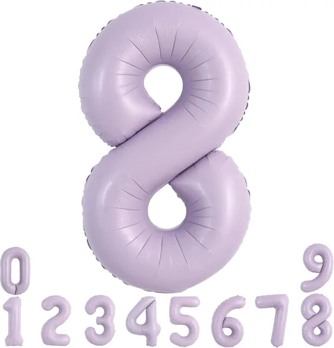 Miniatura 9 de TONIFUL 40 Inch Pastel Blue Number 8 Foil Balloons Large Mylar Foil Digital 8 Balloons for 8th Birthday, Gender Neutral Party, Baby Shower, Oro rosa