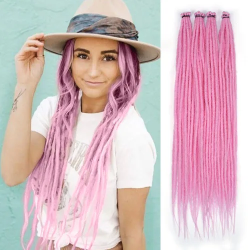Miniatura 11 de Kraler - Extensiones de rastas de 22 pulgadas con 40 hebras, trenzadas a mano, estilo reggae, de color blanco perla, sintéticas, de 0,6 cm de ancho