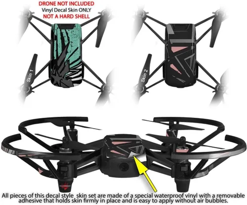 Miniatura 2 de Skin Decal Wrap 2 Pack para DJI Ryze Tello Drone Baja 0040 Seafoam Green Drone no incluido