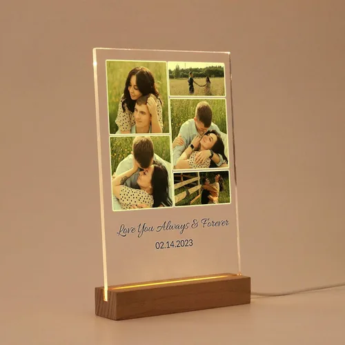 Miniatura 14 de MOIFAITYA - Placa de collage de fotos personalizada, marcos de fotos personalizados, regalos de fotos para el día de San Valentín, boda, él, pareja