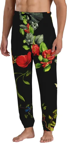 Miniatura 2 de Jutdopt Men Tropical Floral Pattern Sweatpants Joggers Sweatpants Baggy Jogger Pants with Pocket for Men