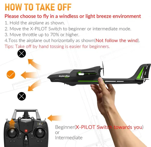 Miniatura 8 de VOLANTEXRC - Avión RC de nueva versión, avión de control remoto para adultos, avión RC de 4 canales con construcción de espuma duradera, 3 modos