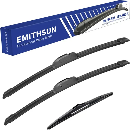 EMITHSUN® Juego de limpiaparabrisas de repuesto para Jeep Wrangler 2007-2017, que cumplen con la calidad OEM, juego de limpiaparabrisas delanteros y