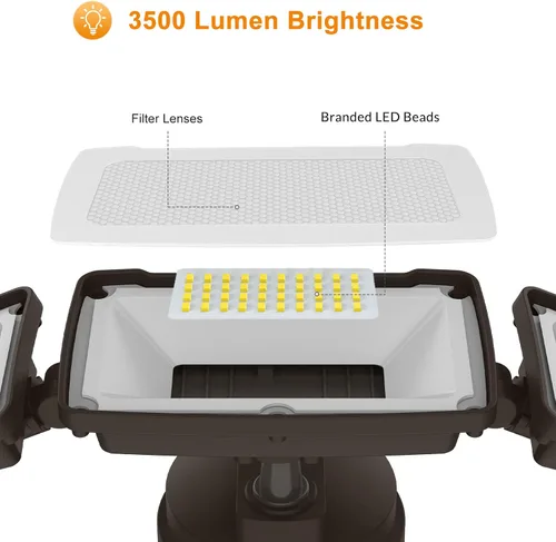 Miniatura 2 de LEPOWER Luces de seguridad LED de 3500 lm del anochecer al amanecer al aire libre, luz de inundación al aire libre de 35 W con fotocélula, 5500 K