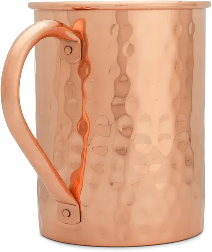 Copper Mules Taza de Cobre PURO Interior de Cobre CRUDO Ideal para Beneficios de Salud Ayurvédicos y Moscow Mules - Acabado Martillado a Mano -
