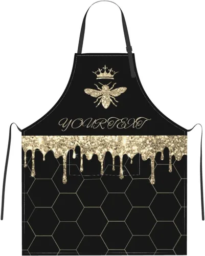 Miniatura 8 de Delantal personalizado para hombres y mujeres, delantal ajustable unisex con bolsillos, delantales personalizados para cocinero y chef
