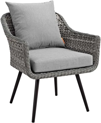 Miniatura 5 de Modway EEI-3176-GRY-GRY-SET - Sillón Endeavor de mimbre para patio al aire libre, 2 sillones, gris