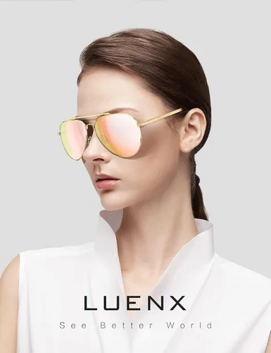 Miniatura 34 de LUENX, Aviator - Gafas de sol polarizadas, para hombres y mujeres, protección UV 400, con funda 60MM