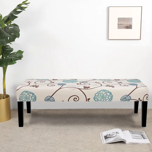 Miniatura 2 de SearchI Funda para banco de comedor, fundas largas elásticas y lavables para asiento de banco de banco rectangular, para comedor, sala de estar