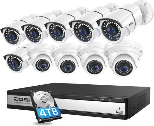 Miniatura 12 de ZOSI ZG2615E Cámara IP PoE de 5 MP con visión nocturna para sistema de vigilancia de alimentación a través de Ethernet, solo funciona con ZOSI PoE