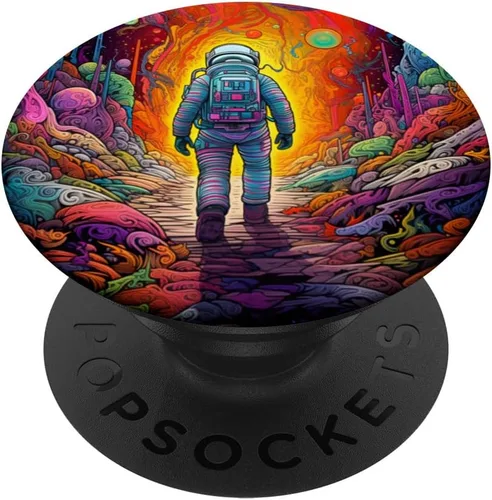 Miniatura 6 de Space Astronaut Walking Spaceman Universe Colorful Galaxy PopSockets MagSafe PopGrip para iPhone