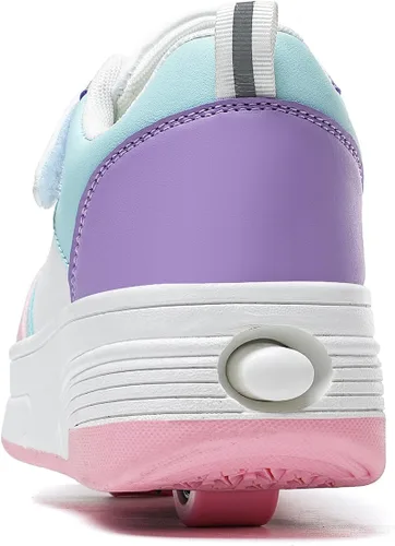 Miniatura 2 de HSQ - Zapatillas de moda con ruedas para patinar, zapatos de patinaje desmontables 2 en 1 con ruedas para niños y niñas