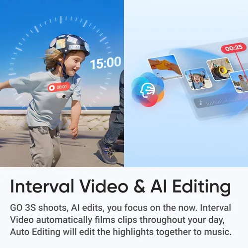 Miniatura 9 de Insta360 Cámara de acción GO 3S 4K edición estándar, color negro medianoche, 64 GB