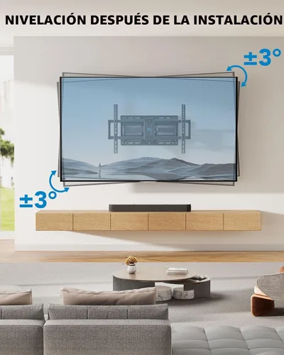 Miniatura 7 de Pipishell - Soporte de pared para TV de movimiento completo para pantallas LED de 42 a 85 pulgadas, hasta 59.8 kg, brazos articulados duales