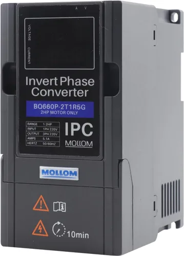 Miniatura 7 de Mollom 0.75KW 220V Convertidor de fase inversa monofásico a trifásico-1HP 3.8A entrada/salida IPC para motor 3PH