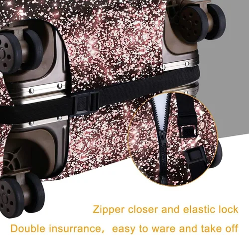 Miniatura 3 de Hello Gorgeous Funda para equipaje de viaje, funda para maleta de pestañas color rosa, protector elástico duradero para maleta de 18 a 32 pulgadas
