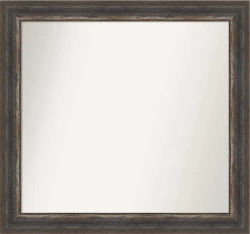 Miniatura 60 de Amanti Art Espejo de baño marrón para sobre el fregadero, 25 x 25 pulgadas, hecho a medida, espejo de tocador cuadrado marrón medio, marco de madera