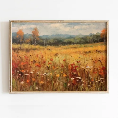 Miniatura 8 de BACKYMRJCART Arte de pared de paisaje vintage, pinturas de flores silvestres, paisaje de flores silvestres, 16 x 24 pulgadas, sin marco