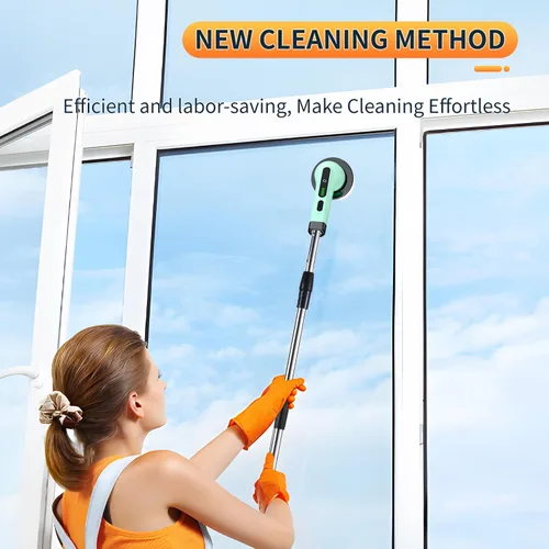 Miniatura 7 de Limpiador eléctrico giratorio, limpiador eléctrico inalámbrico para limpiar el baño, limpiador de ducha eléctrico con mango largo, cepillo