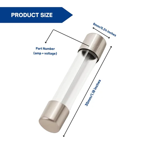 Miniatura 4 de 5304509451 Fusible de horno microondas de vidrio de soplado lento, 20 A, 125 V, 0.236 x 1.181 in, compatible con GE, Frigidaire, Kenmore - Reemplazo