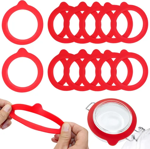 JUN 12 juntas de silicona de repuesto para frascos, sellos de goma de grado alimenticio, anillos herméticos de sellado de juntas de silicona de 3.75