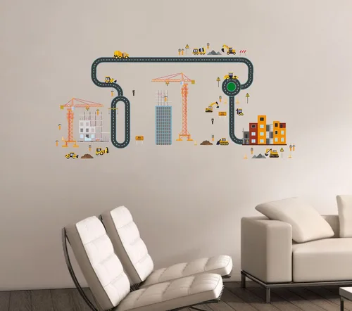Miniatura 17 de The City - Vinilo adhesivo de vinilo para habitación de niños, camión de basura, colección de residuos sólidos, para dormitorio de niños, sala