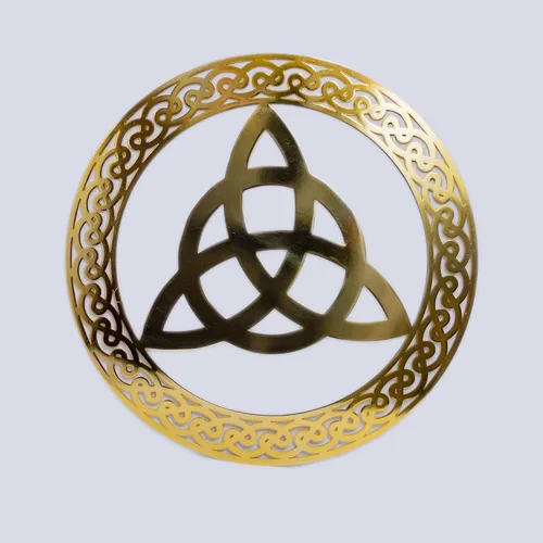 Miniatura 5 de Exclusively Irish Trinity Knot - Colgante de pared de forma redonda (latón antiguo)