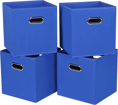 STOREONE Contenedores de almacenamiento de tela, canastas organizadoras (11 x 11 x 11) con asas dobles para armario, cajones de dormitorio, juego de